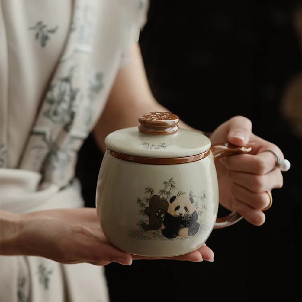 Chinese Ruyao Panda Tea Cup With Infuser - Image 3