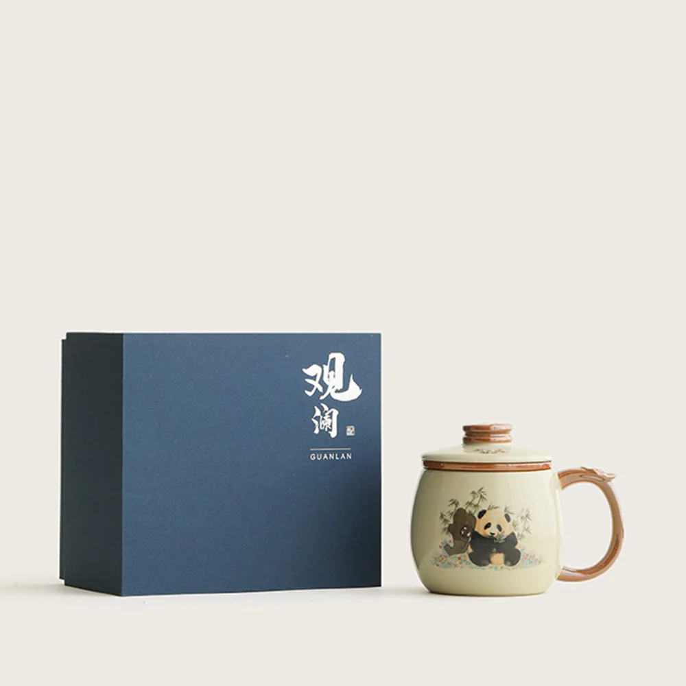 Chinese Ruyao Panda Tea Cup With Infuser - Image 5
