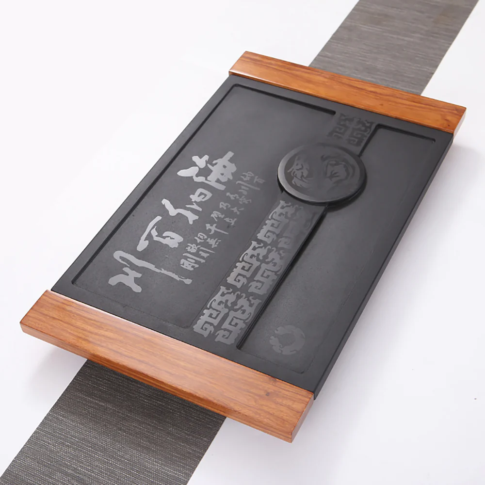Chinese Stone-Wood Joint Tea Tray - Image 2