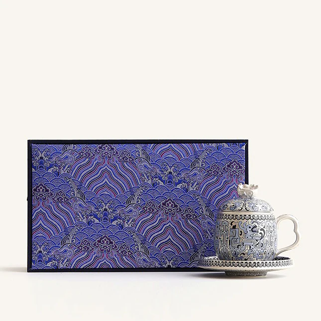 Chinese Taotie Sterling Silver Tea Cup - Image 7
