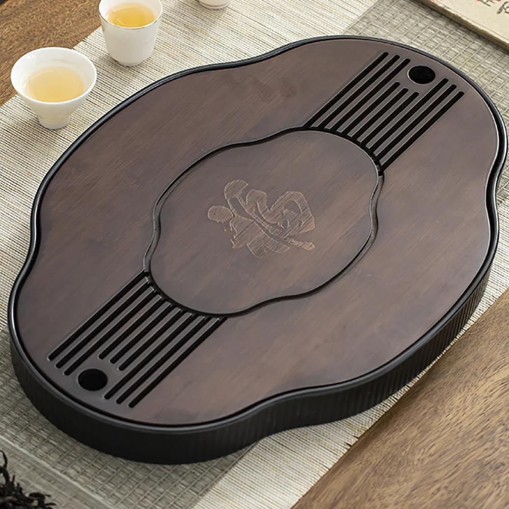 Chinese Walnut Bamboo Gong Fu Tea Tray - Image 7