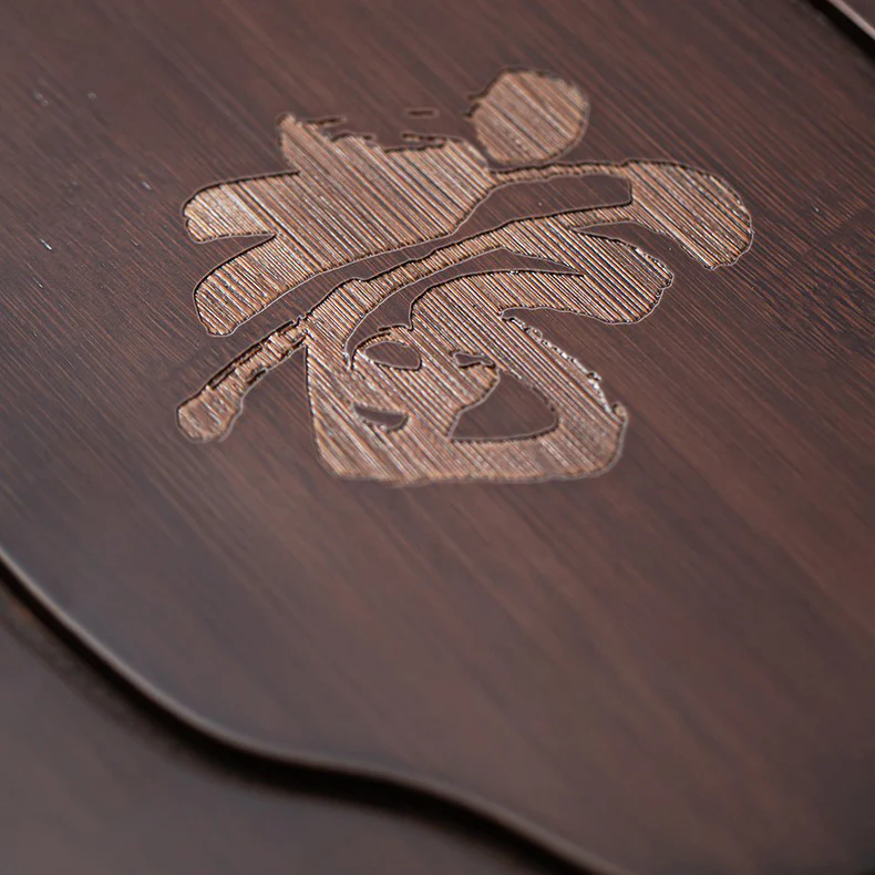 Chinese Walnut Bamboo Gong Fu Tea Tray - Image 9