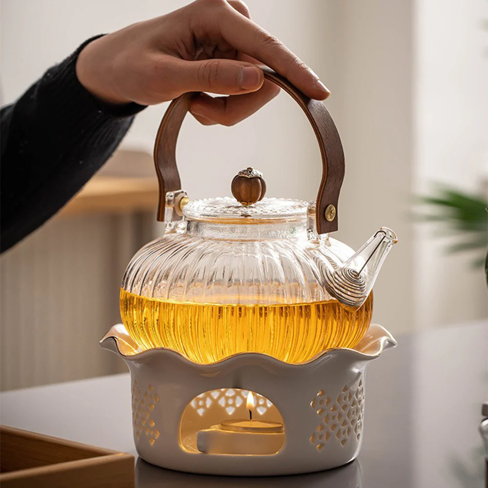 Chrysanthemum Style Glass Tea Set - Image 4