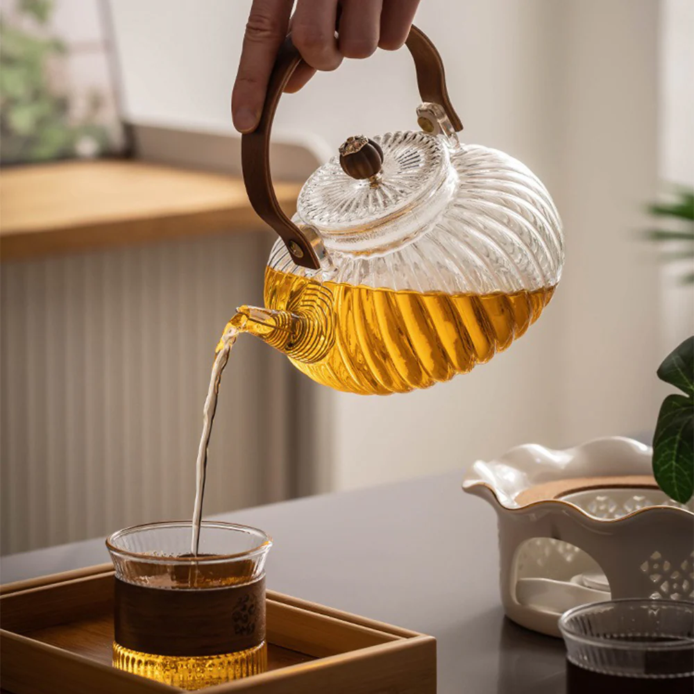 Chrysanthemum Style Glass Tea Set - Image 5
