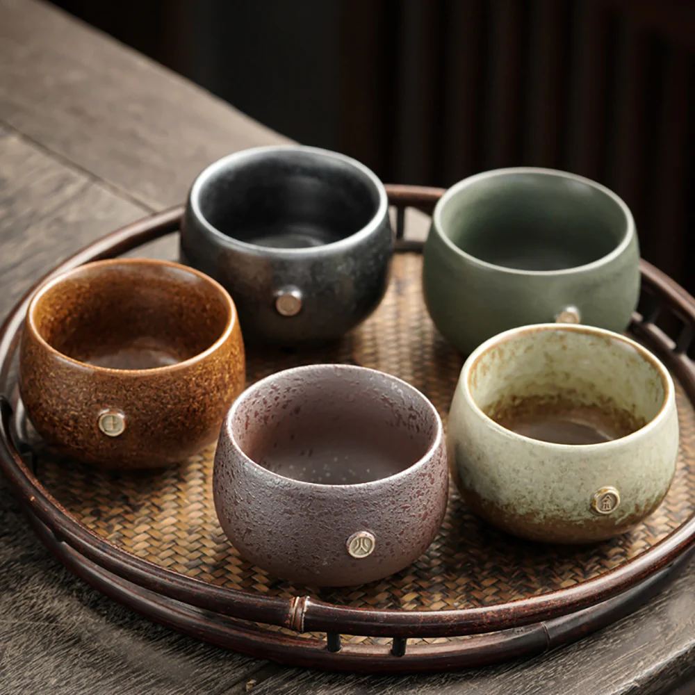 Coarse Pottery Kiln Alteration Kung Fu Tea Cup (Set of 5) - Image 2