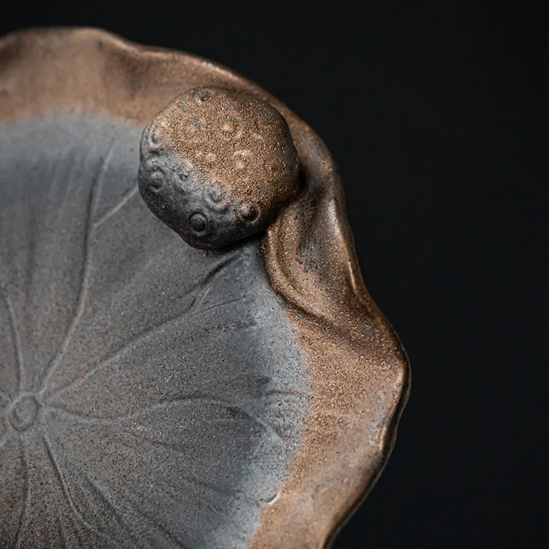 Coarse Pottery Lotus Gaiwan Teapot - Image 8