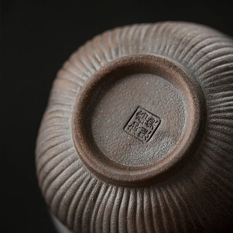 Coarse Pottery Lotus Gaiwan Teapot - Image 9