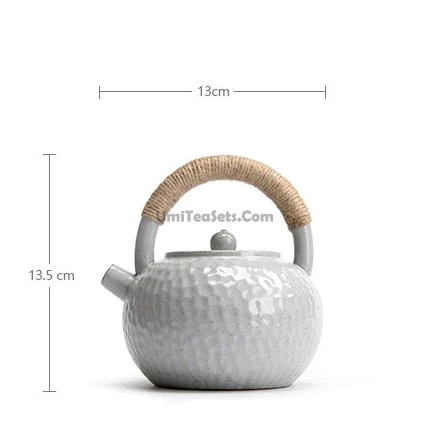 Coarse Pottery Teapot With Alcohol Warmer - Image 4