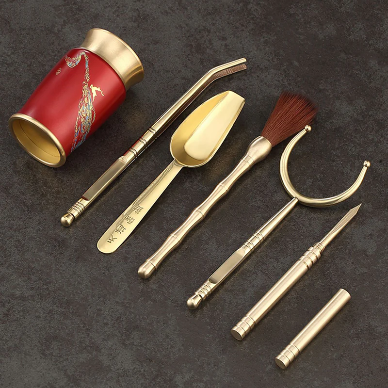 Colorful Copper Tea Utensil Set - Image 3