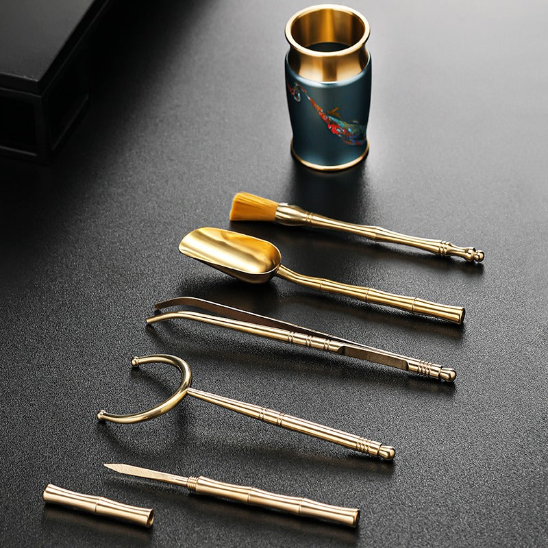 Colorful Copper Tea Utensil Set - Image 9