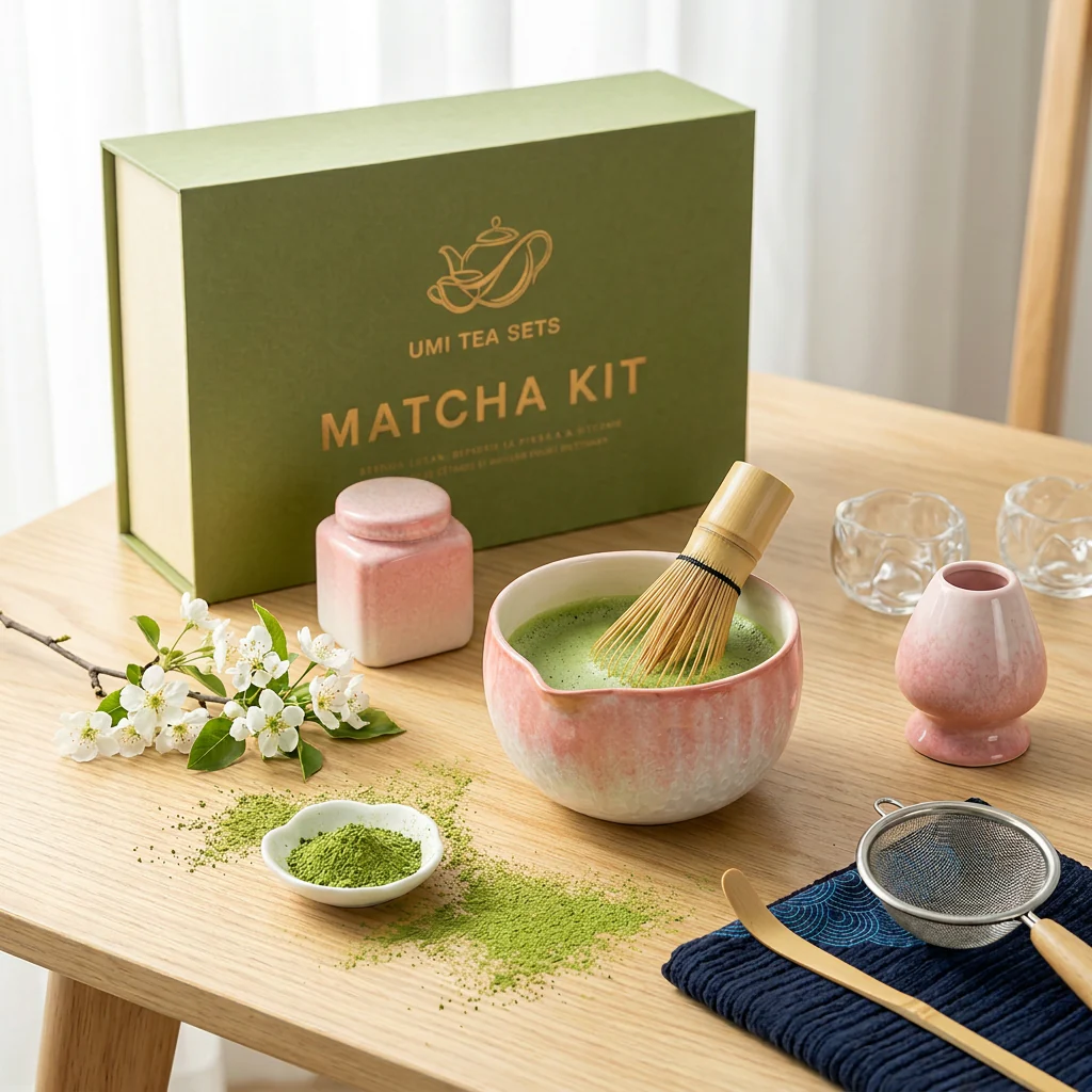 Crystalline Glaze Pink Gradient Matcha Tea Set - Image 2