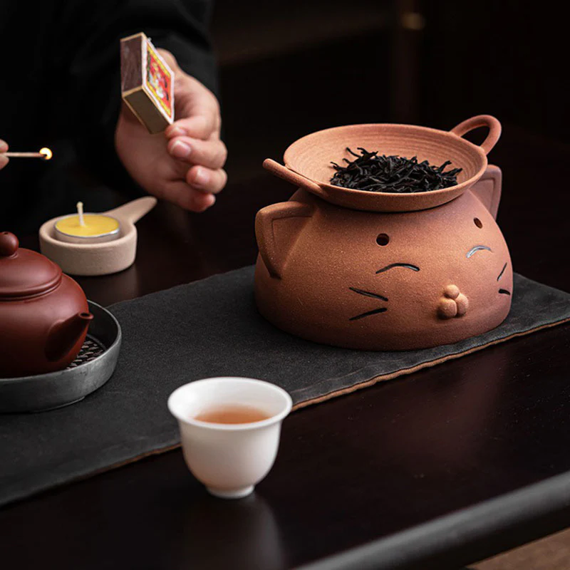 Cute Tiger Coarse Pottery Tea Leaves Stove - Image 2