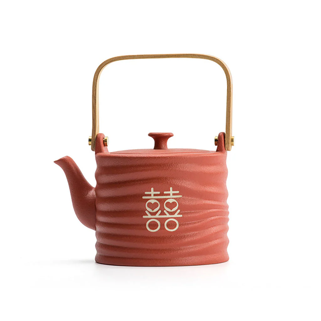 Double Happiness Lines Wedding Tea Set - Image 5