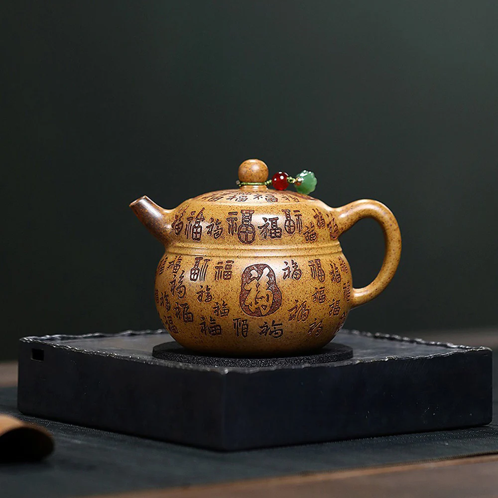 Dragon Bone Gold Sand Fu Gourd Teapot - Image 2