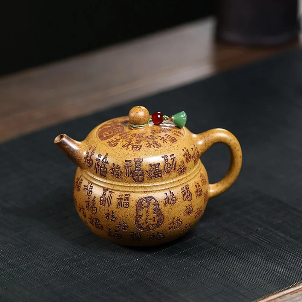 Dragon Bone Gold Sand Fu Gourd Teapot - Image 4