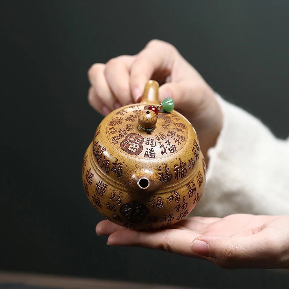 Dragon Bone Gold Sand Fu Gourd Teapot - Image 5
