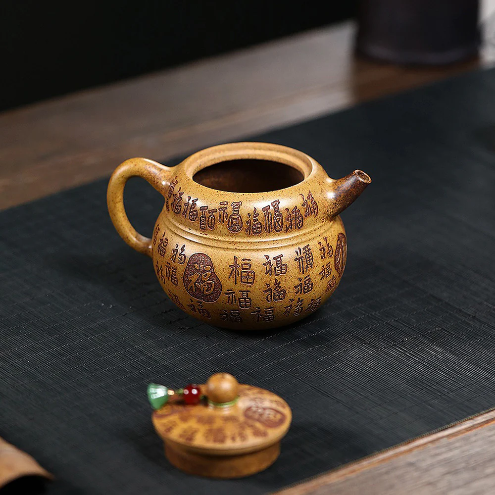 Dragon Bone Gold Sand Fu Gourd Teapot - Image 6