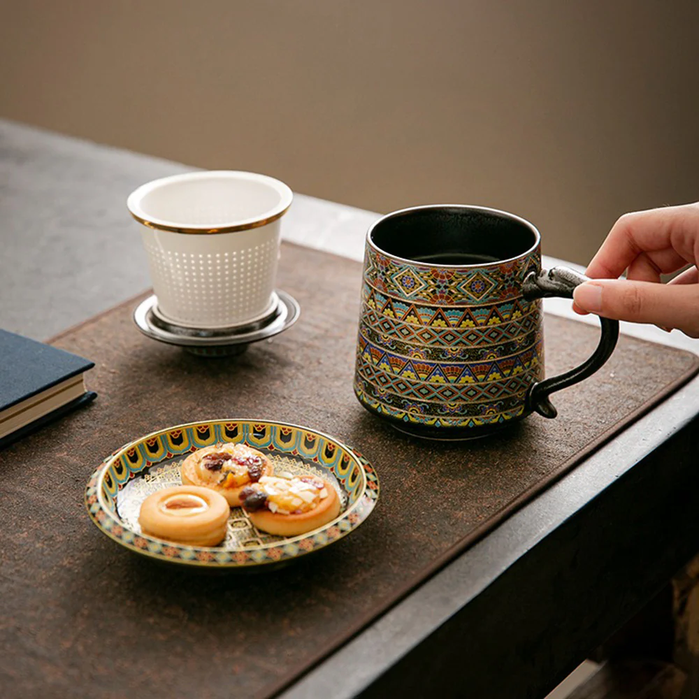Dunhuang Ceramic Tea Cup With Infuser - Image 3