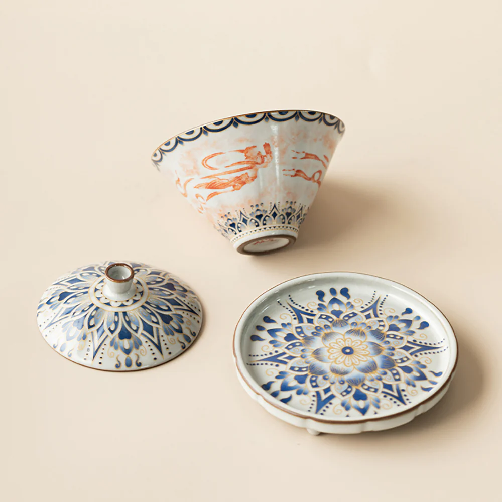 Dunhuang Feitian Cone-shaped Ruyao Porcelain Gaiwan - Image 2