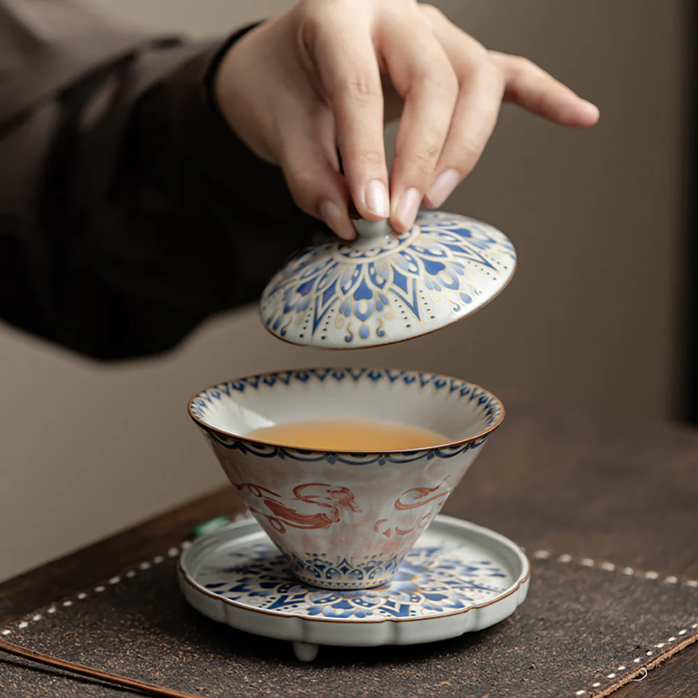 Dunhuang Feitian Cone-shaped Ruyao Porcelain Gaiwan - Image 6