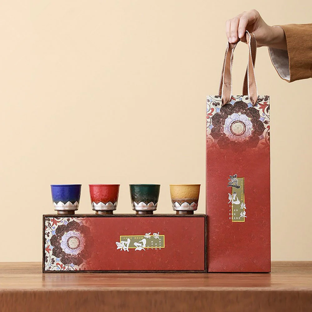 Dunhuang Lotus Four Seasons Gongfu Tea Cup Set - Image 2