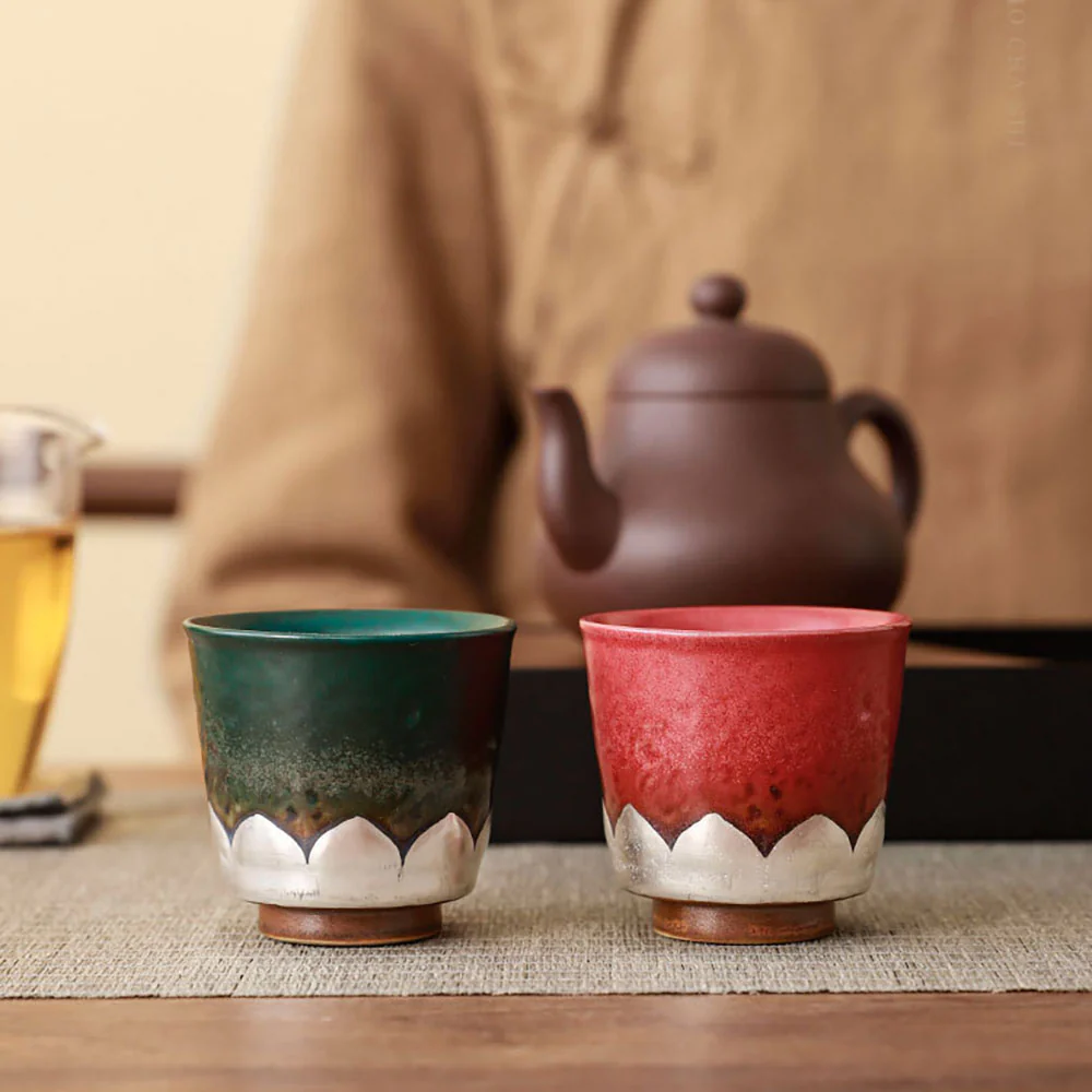 Dunhuang Lotus Four Seasons Gongfu Tea Cup Set - Image 5