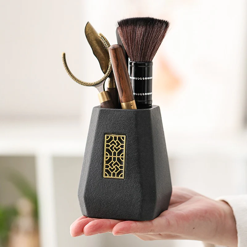Ebony Tea Utensils Set With Black Ceramic Holder - Image 14
