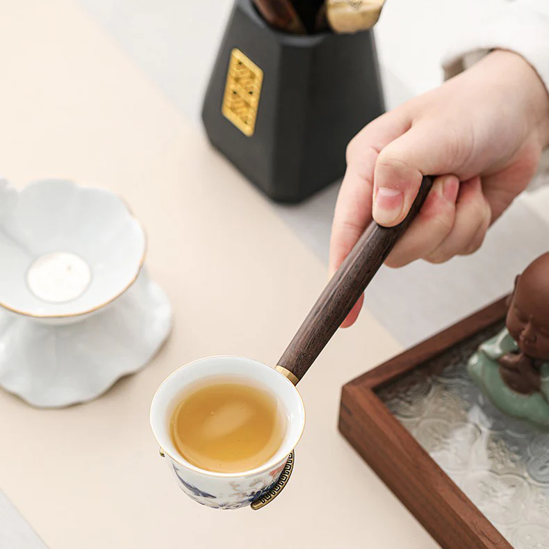 Ebony Tea Utensils Set With Black Ceramic Holder - Image 7