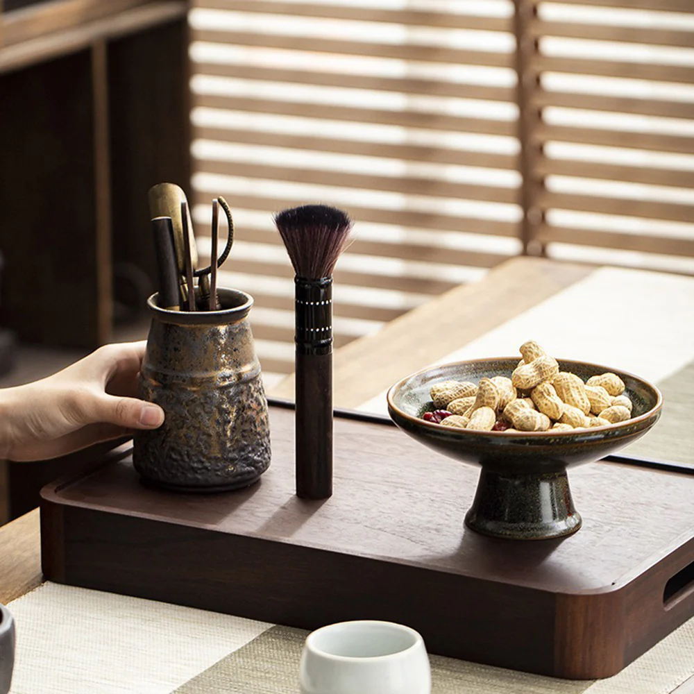 Ebony Tea Utensils Set With Ceramic Holder - Image 2