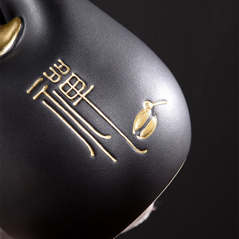 Ebony Tea Utensils Set With Coarse Pottery Monk Holder - Image 6
