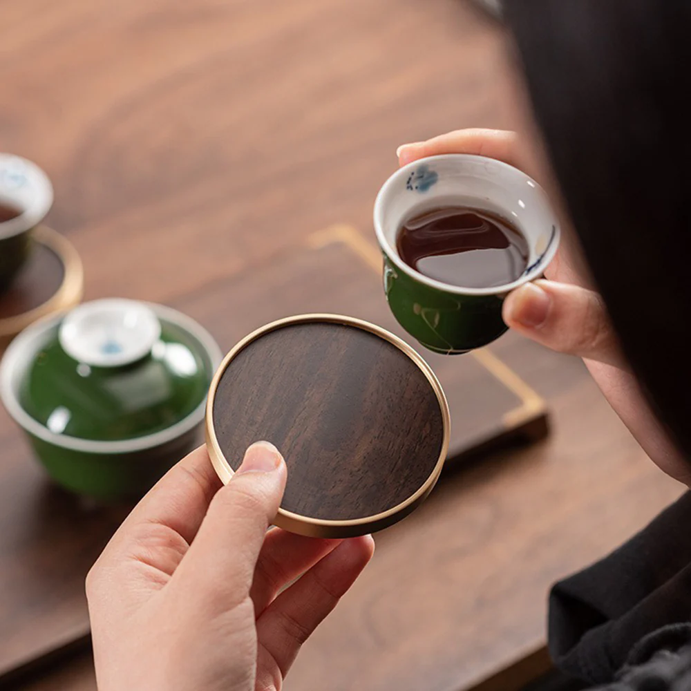 Ebony Tea Utensils Set With Coaster - Image 4
