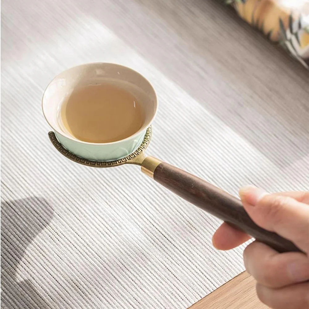 Ebony Tea Utensils Set With Lotus Ceramic Holder - Image 4
