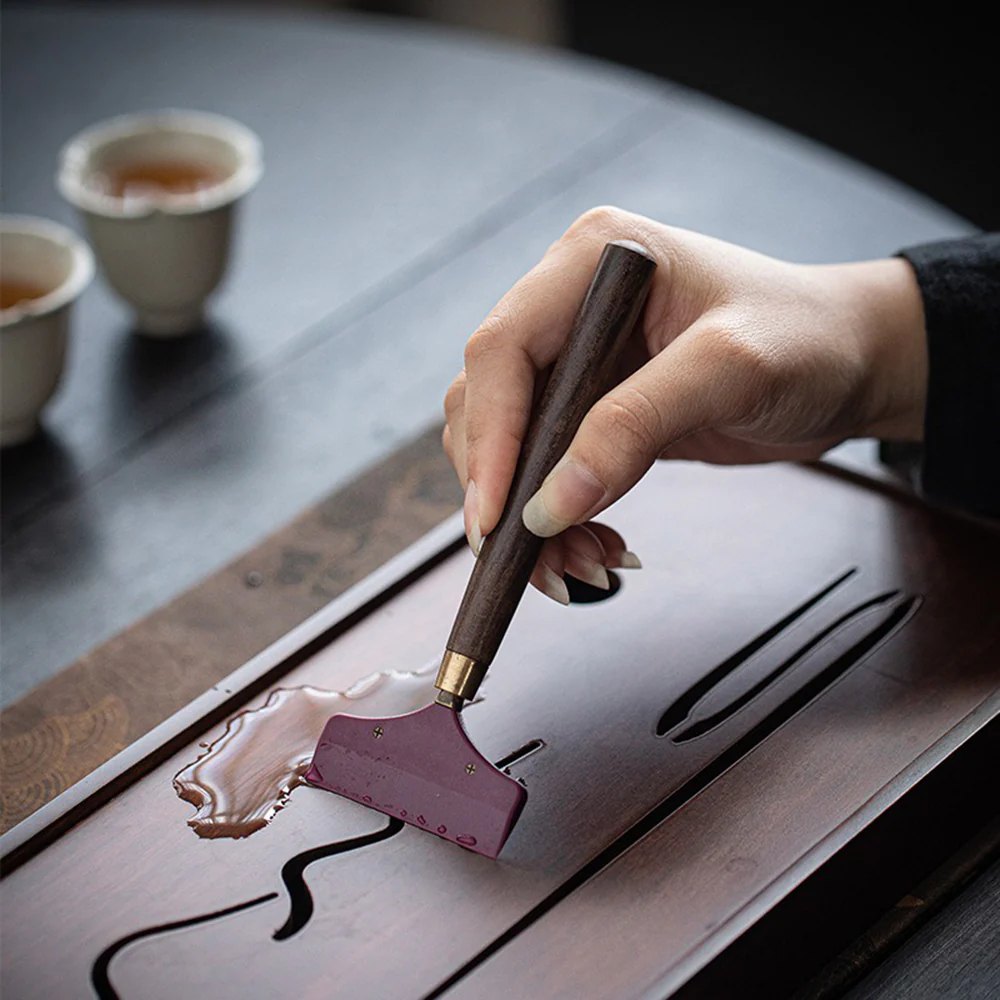 Ebony Tea Utensils Set With Moon And Monk Holder - Image 7