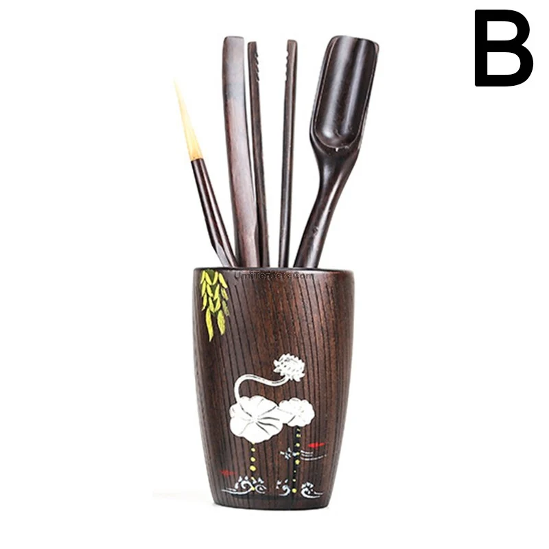 Ebony Wood Tea Ceremony Utensil Set - Image 3