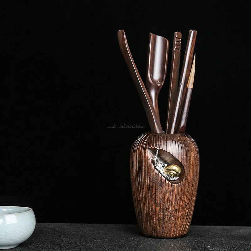 Ebony Wood Tea Ceremony Utensil Set - Image 4