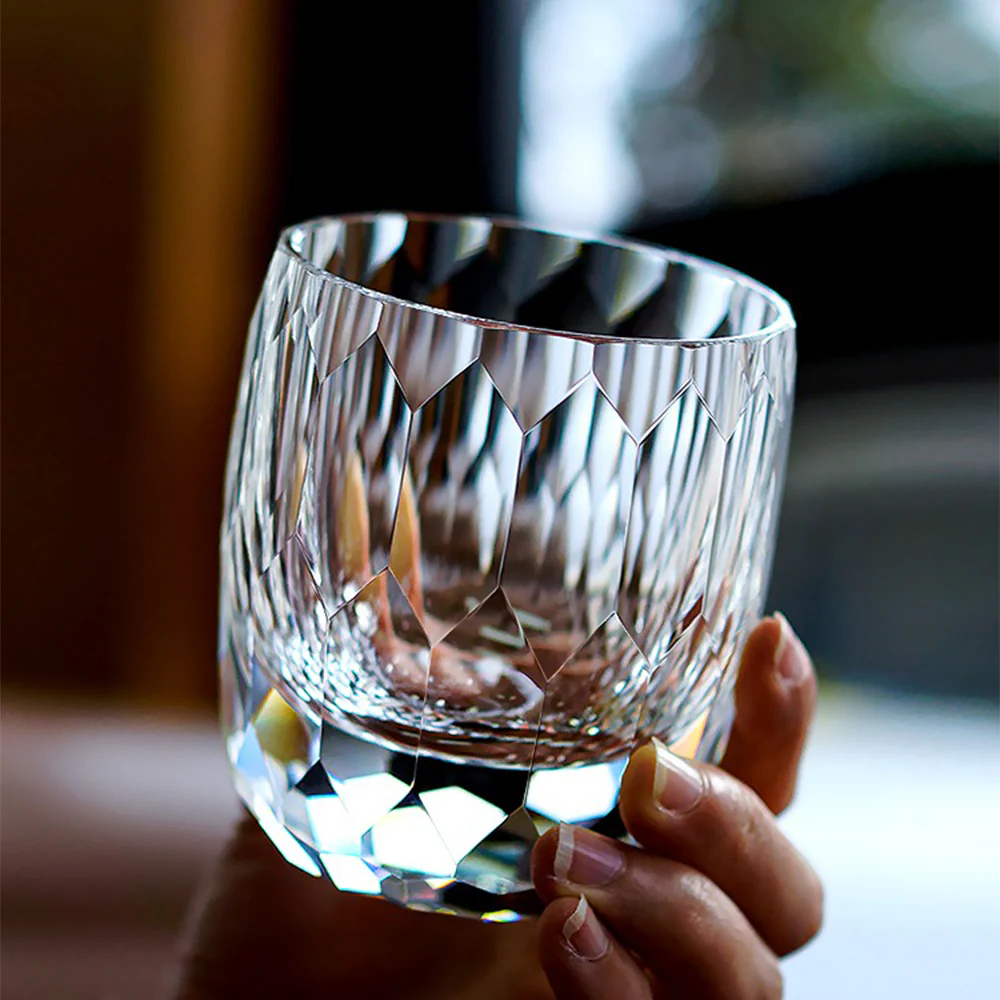 Edo Kiriko Handcrafted Diamond Cut Whisky Glass Tea Cup - Image 2