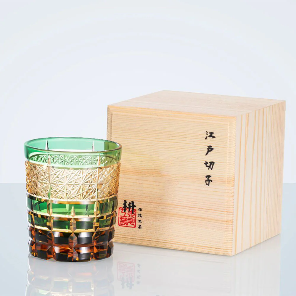 Edo Kiriko Handcrafted Diamond Whiskey Glass Tea Cup - Image 6
