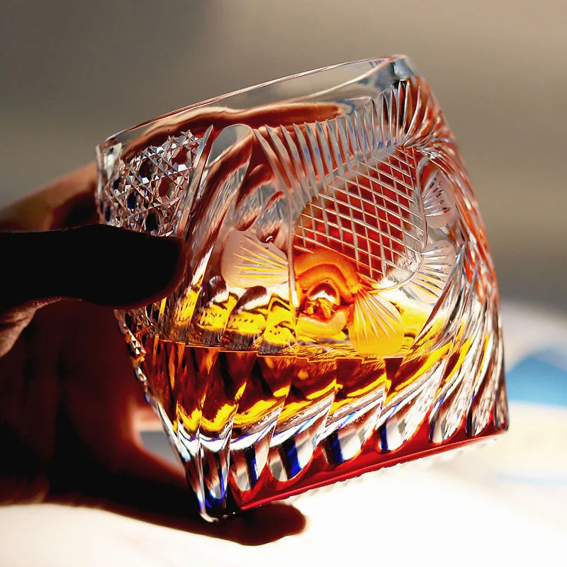 Edo Kiriko Handcrafted Koi Whisky Glass Tea Cup - Image 4