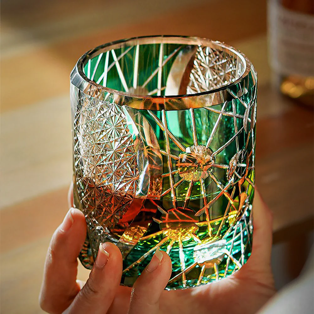 Edo Kiriko Handcrafted Planet Whisky Glass Tea Cup - Image 3