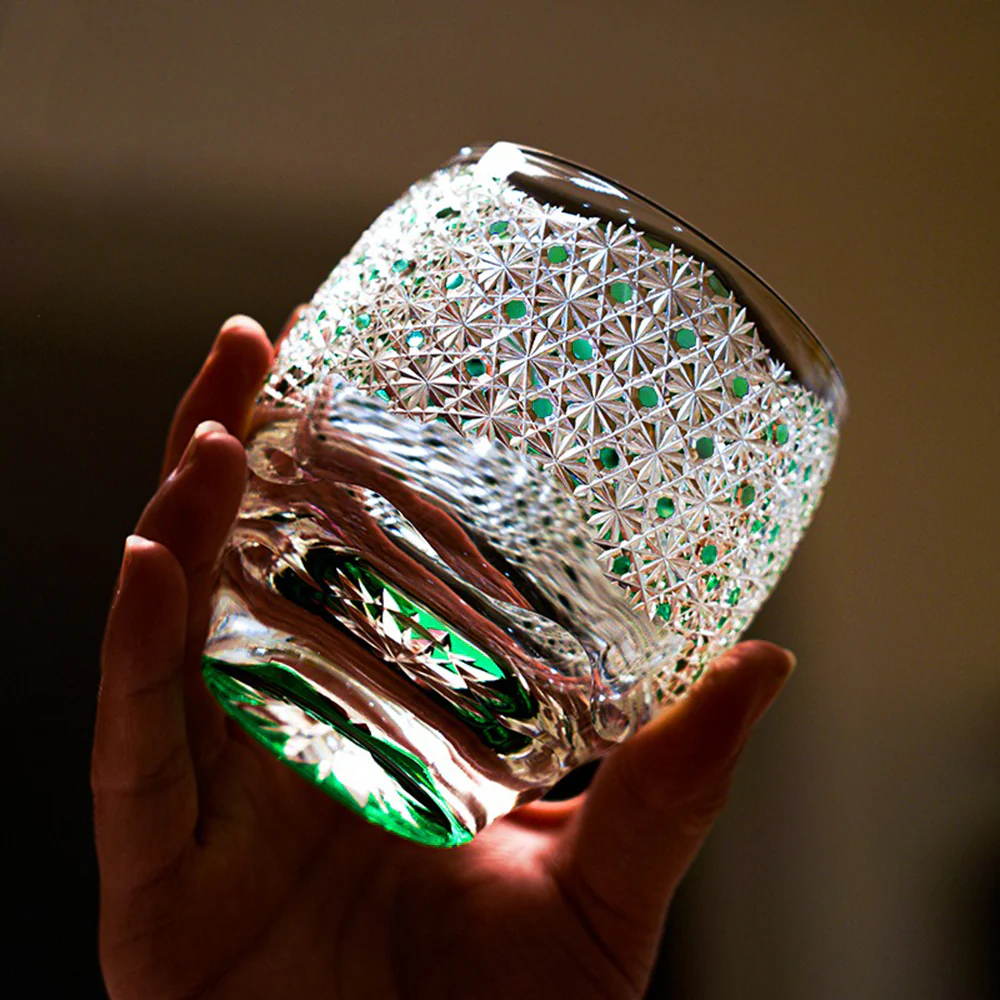 Edo Kiriko Handcrafted Starry Sky Whisky Glass Tea Cup - Image 2