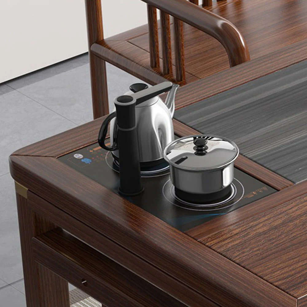 Elm Wood Chinese Simple Zen Gongfu Tea Table - Image 4