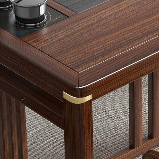 Elm Wood Chinese Simple Zen Gongfu Tea Table - Image 5