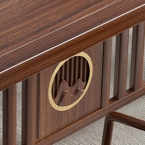 Elm Wood Chinese Simple Zen Gongfu Tea Table - Image 6
