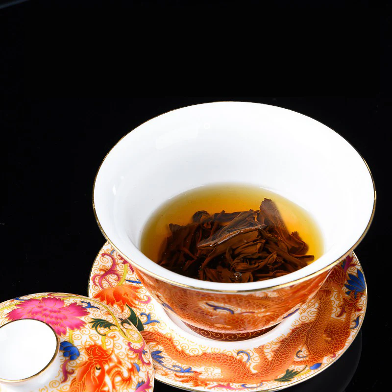 Enamel Porcelain Dragon Phoenix Gaiwan - Image 10