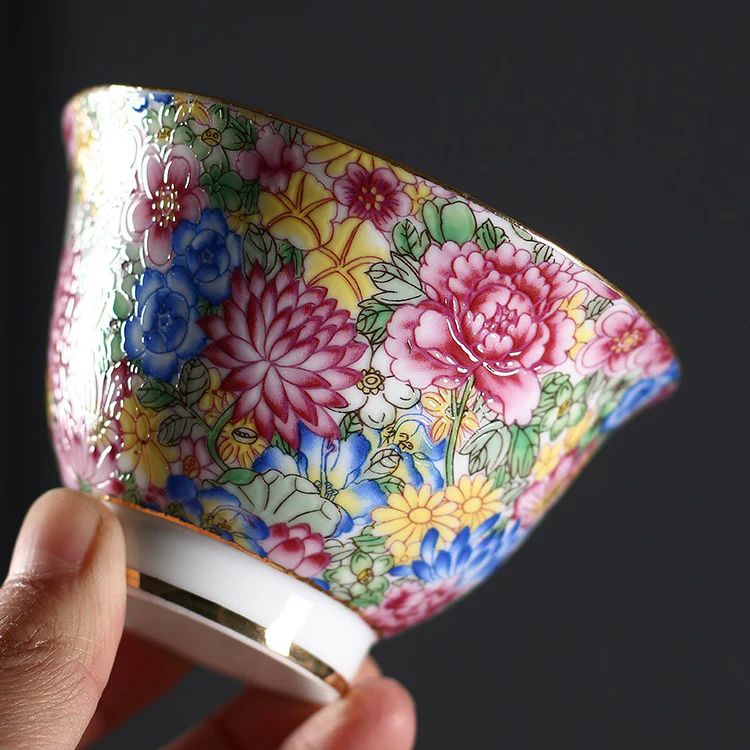 Enamel Porcelain Flowers Gaiwan - Image 12