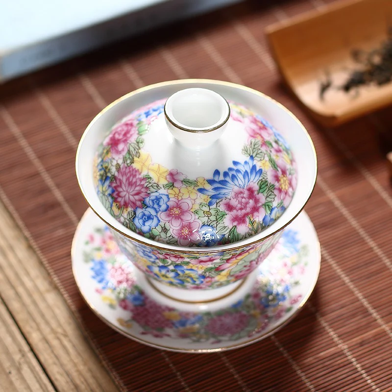 Enamel Porcelain Flowers Gaiwan - Image 14