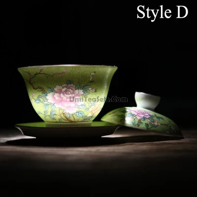 Enamel Porcelain Flowers Gaiwan - Image 5