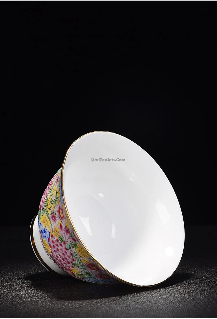 Enamel Porcelain Flowers Gaiwan - Image 6