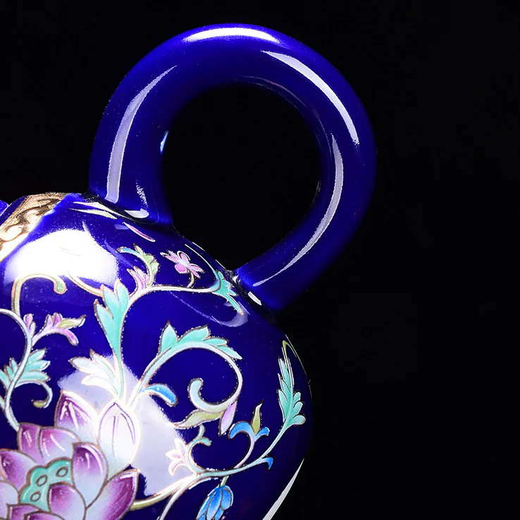 Enamel Porcelain Tea Set With Inner Sterling Silver - Image 5