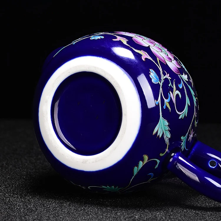 Enamel Porcelain Tea Set With Inner Sterling Silver - Image 6